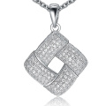 Squar Ruby Stone Micro Set 925 Pendentifs en argent sterling Bijoux